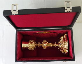 Antique solid silver gilt French Baroque Chalice
